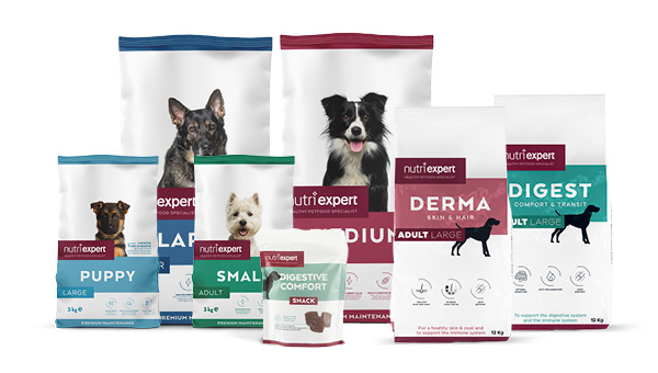 volledig assortiment gezond hondenvoer Nutri Expert