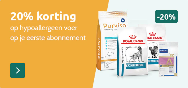 -20% op hypoallergeen voer op je eerste abonnement
