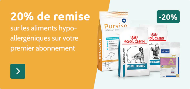 -20% sur les aliments hypoallerg&eacute;niques avec l'abonnement