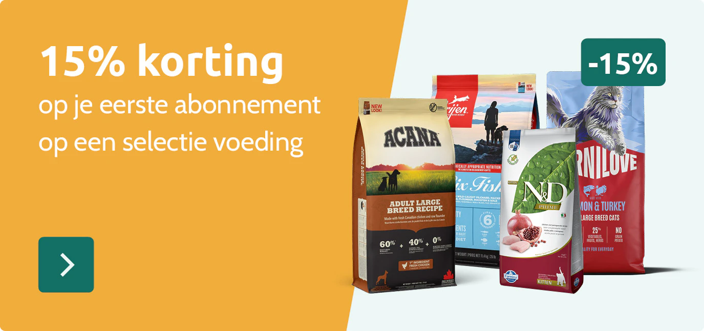 -15% op je eerste abonnement op een selectie voeding