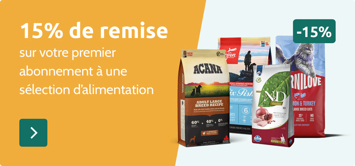 -15% sur une sélection de nourriture sur votre premier abonnement