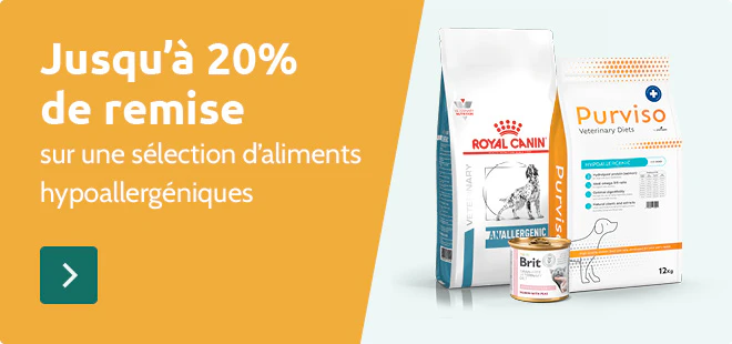 Jusqu'à -20% sur une sélection d'aliments hypoallergéniques
