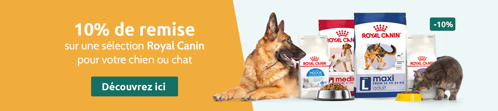 -10% sur une s&eacute;lection Royal Canin