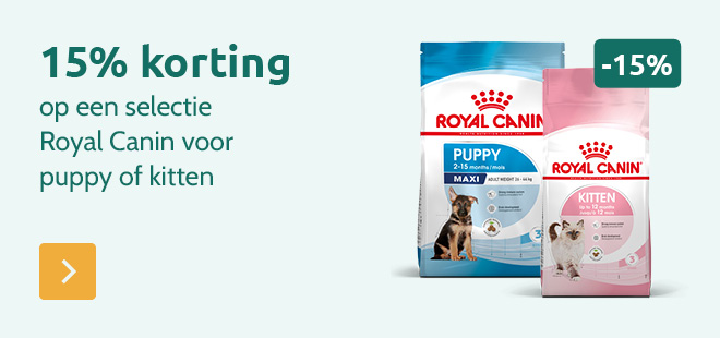 -15% op Royal Canin voor Puppy's & Kittens