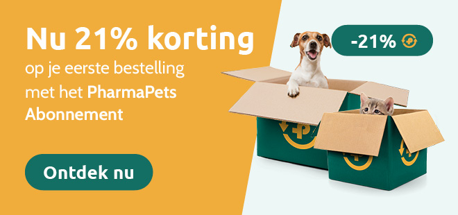 21% korting op je eerste bestelling met het Pharmapets Abonnement