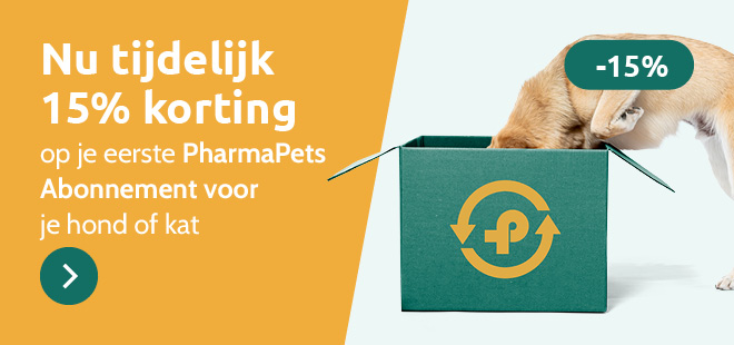 Nu tijdelijk 15% korting op je eerste PharmaPets Abonnement