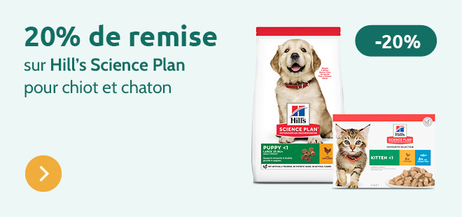 -20% sur Hill's Science Plan Chiots & Chatons 