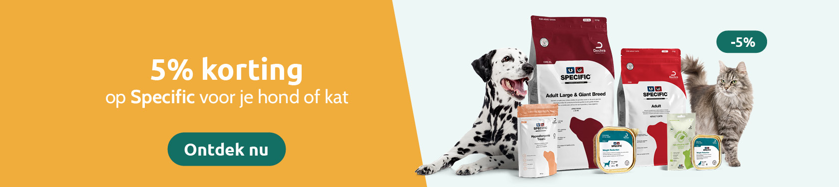 -5% op Specific voor hond en kat