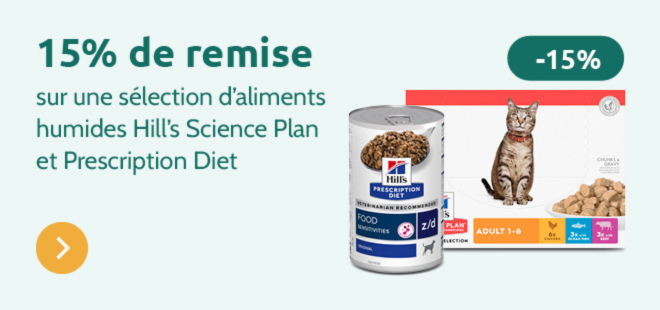15% de remise sur la nourriture humide Hill's Science Plan & Prescritpion Diet