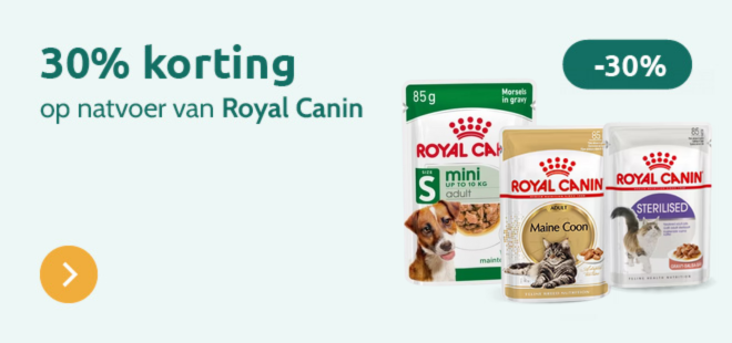 30% korting op een selectie natvoer Royal Canin hond & kat 