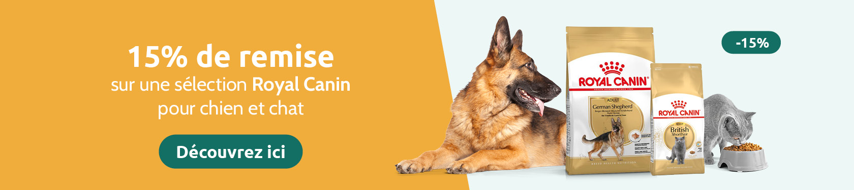 15% de remise sur Royal Canin Breed chien et chat
