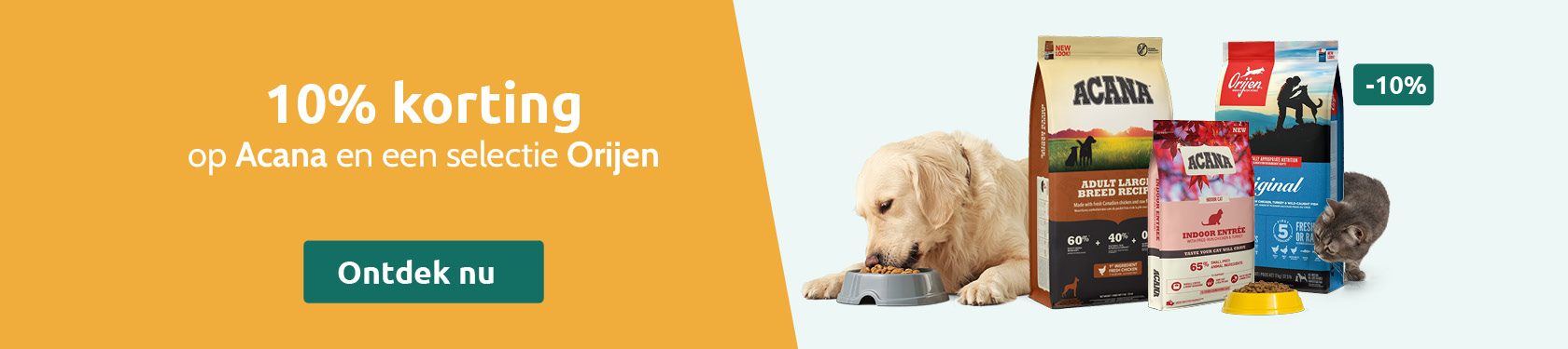 -10% op Acana en een selectie Orijen