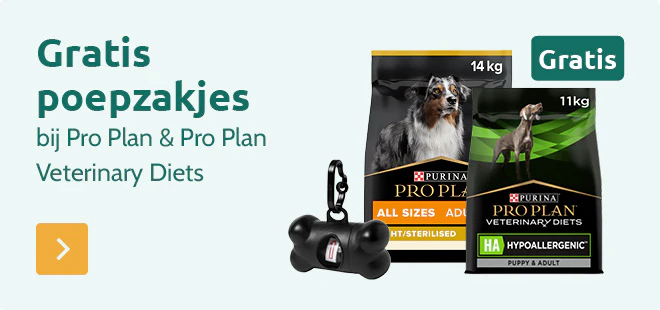 Gratis poepzakjes bij Pro Plan voeding