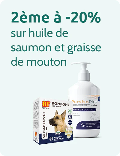 2ème à -20% sur l'huile de saumon et la graisse de mouton