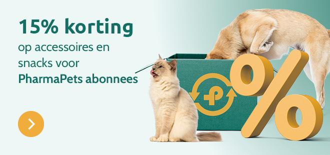 15% korting op accessoires en snacks voor abonnees