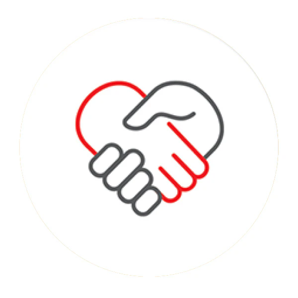 Embleem van twee in elkaar geslagen handen