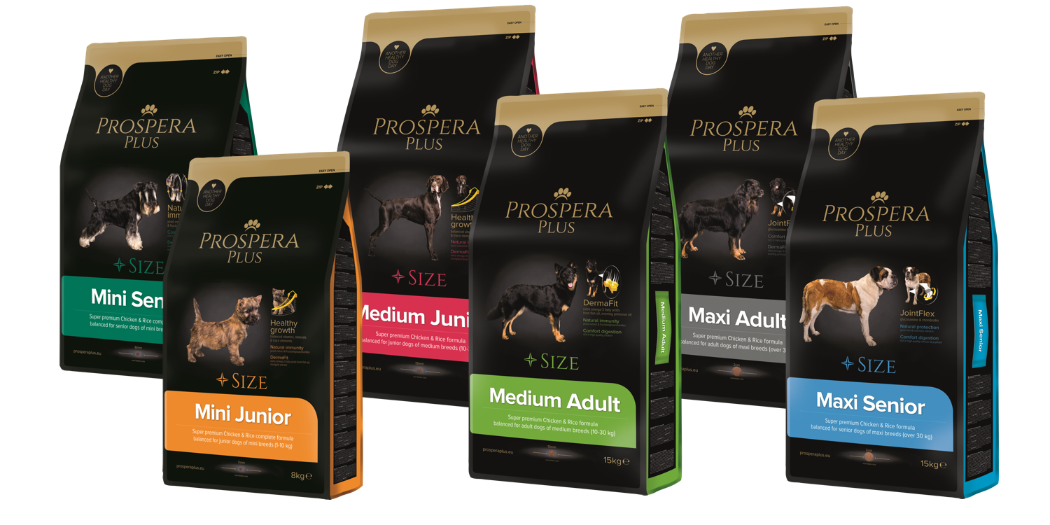 Prospera Plus Mini Senior - Hondenvoer - 8 Kg -Pets Care Verkoop prospera packshots montage
