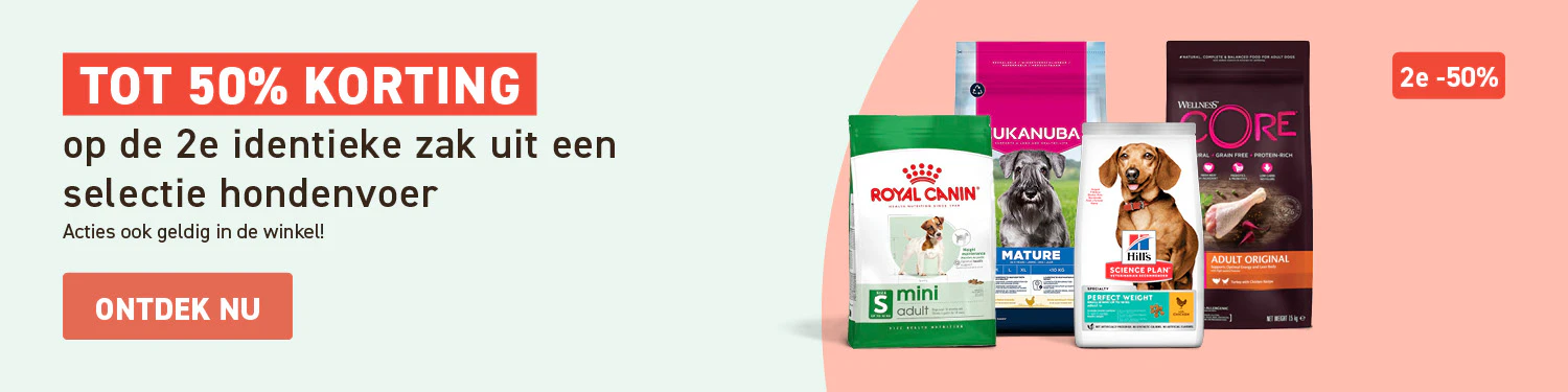 Tot 2e -50% op hondenbrokken