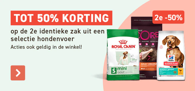 Tot 2e -50% op hondenbrokken