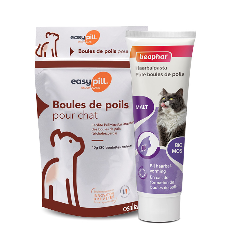 Gels, croquettes et autres produits peuvent stimuler l’élimination naturelle des poils.