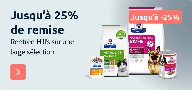 Jusqu'à -25% sur une large sélection Hill's