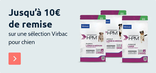 Jusqu'à 10€ de remise sur une sélection Virbac pour chiens