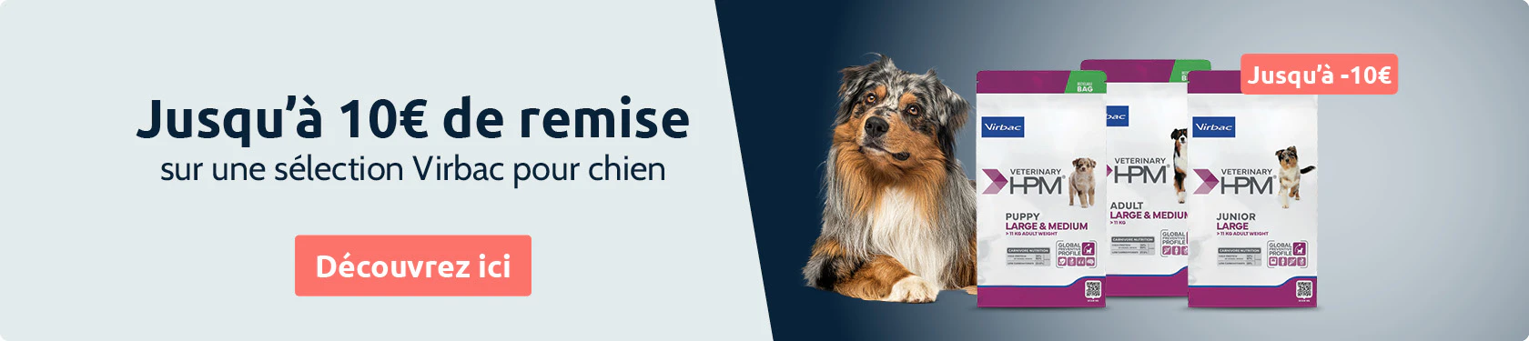 Jusqu'à 10€ de remise sur une sélection Virbac pour chiens