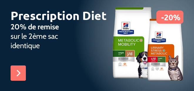 20% de remise sur le 2ème sac identique Hill's Prescription Diet