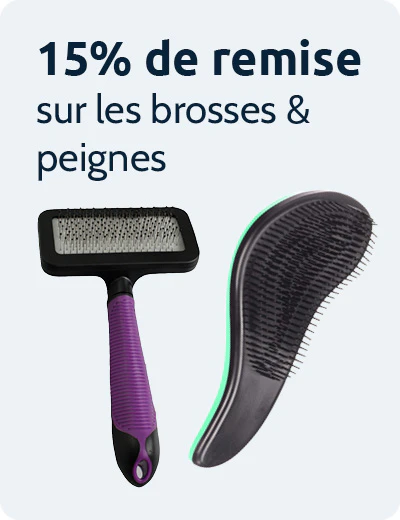 15% de remise sur les brosses et les peignes