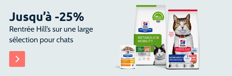 Jusqu'&agrave; 25% de remise sur une large s&eacute;lection Hill's pour chats