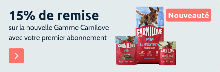 15% de remise sur la nouvelle gamme Carnilove avec votre premier abonnement