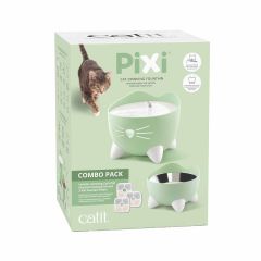 Cat It Pixi Combo Kit Drinkfontein en eetkom voor Katten Groen