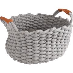 Panier Enya Rond + Coussin Gris Dia. 34x18cm