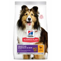 Hill's Science Plan Adult Sensitive Stomach & Skin Croquettes Pour Chien Au Poulet 12kg