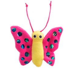 Magic Cat Papillon En Peluche Pailleté Avec De L'herbe À Chat - 13cm