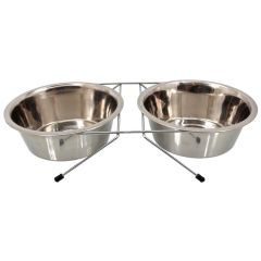 Magic Cat Gamelle Double En Acier Inoxydable - 2x1,73l