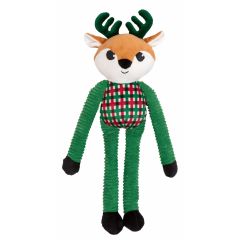 Tom&Co Peluche Renne Scotchy pour Chien Vert 42cm