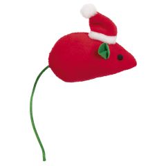Tom&Co Souris Noel Catnip pour Chat Rouge 8,5cm