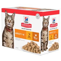 Hill's Science Plan Adult Natvoer Kat met Kip & Kalkoen Multipack 12x85g