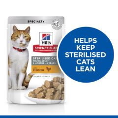 Hill's Science Plan Young Adult Multipack 12 Sachets Repas Pour Chat Stérilisé 4 Saveurs 12x85g