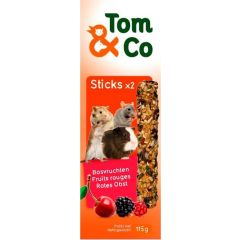 Tom&Co 2 Sticks Fruits Rouges Bâtons pour Rongeurs 115g