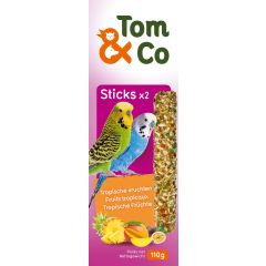 Tom&Co Sticks voor Parkieten Tropische Vruchten 2x55g