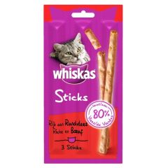 Whiskas Sticks Kattensnacks Rijk Aan Rund 3 Sticks 18g