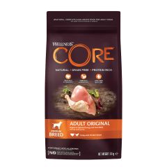 Wellness Core Grain Free Adult Original Dinde & Poulet Medium Breed Pour Chien 1,8kg