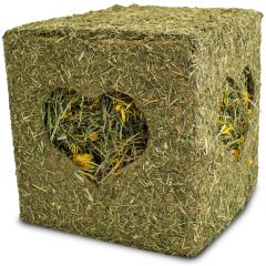 JR FARM CUBE DE FOIN AVEC FLEURS 450G 20X20X20CM