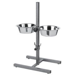 Tom&Co Staander Zwart 2 Voerbakken 1,75l