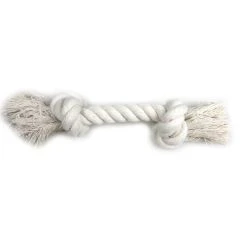 Good Corde Coton 2 Noeuds XL Blanc pour Chien