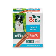 Tom&Co Sticks Dentaires Médium pour Chien Au Poulet Et Boeuf 28x720g