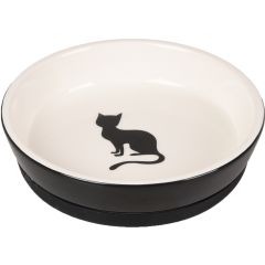 Gamelle Chat Nala Céramique Antidérapant Noir-blanc 220ml 14cm
