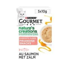 Gourmet Natures Creation Puree voor Katten met Zalm 5x10g